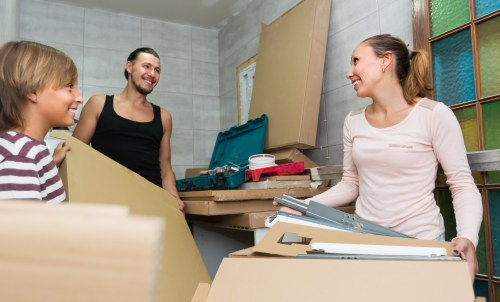 Removals in Edgware with a moving van and packed boxes