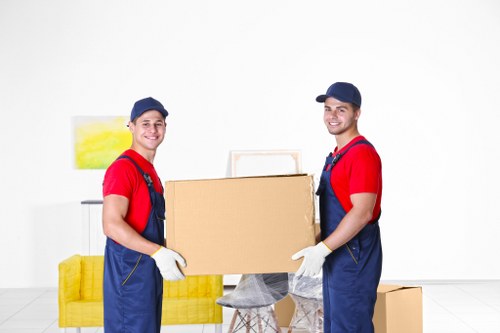 House removals planning in Edgware with moving boxes